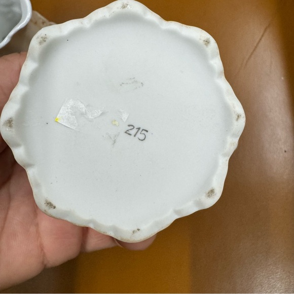 Vintage Lefton 215 Petite Creamer & Sugar Bowl with Cherubs Japan Bottoms Marked - Picture 9 of 11